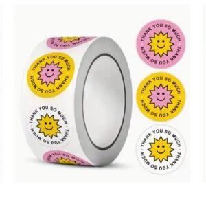 💜 NWT 500 Thank You Sunshine Multi-Color Circle Stickers!